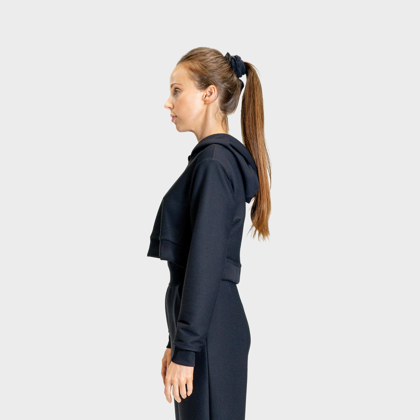 The Ribbed Cropped Hooded Sweatshirt